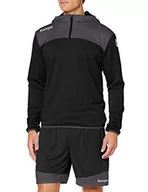 Bluzy męskie - Kempa Kempa Emotion 2.0 Quarter Zip Hoodie męska bluza z kapturem czarny Czarny/Antracytowy XL 200226701 - miniaturka - grafika 1