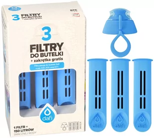 Filtr Do Butelki Dafi Niebieski 3 Szt + Nakrętka - Wkłady filtrujące - miniaturka - grafika 1