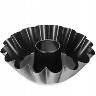 Formy do ciast - Forma karbowana z tuleja do pieczenia 25 cm, czarna - miniaturka - grafika 1