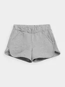 Spodenki męskie - 4F Spodenki dresowe bawełniane dziewczęce Szare Rozmiar 128cm - miniaturka - grafika 1