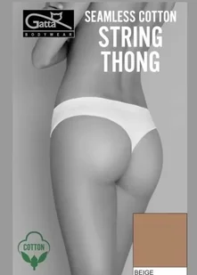 FIGI GATTA SEAMLESS COTTON STRING THONG L NUDE - Gatta - Majtki damskie - miniaturka - grafika 1