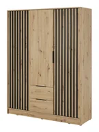 Szafy - Szafa Nelly 3D Dąb Artisan / Lamela Czarna - miniaturka - grafika 1