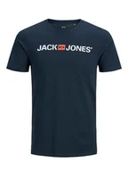 Koszulki męskie - Jack & Jones Koszulka "JJECORP" w kolorze granatowym - miniaturka - grafika 1