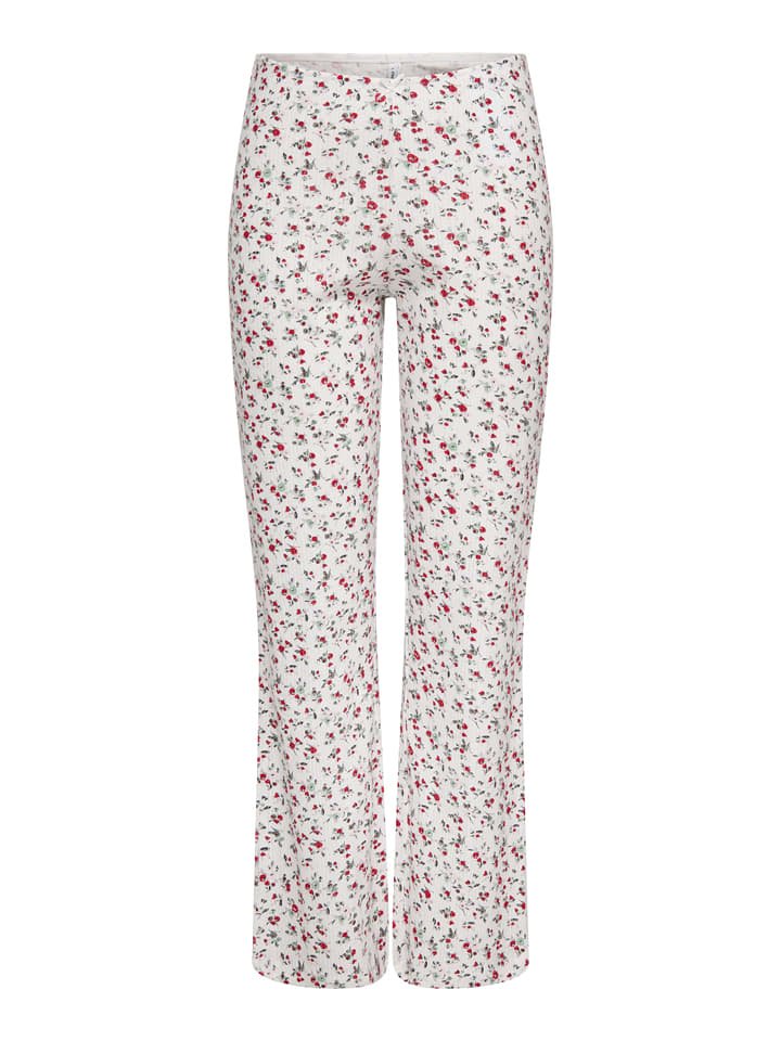 ONLY Spodnie w kolorze biało-czerwonym
