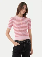 Swetry damskie - Tommy Hilfiger Sweter WW0WW49613 Różowy jasny Slim Fit - miniaturka - grafika 1