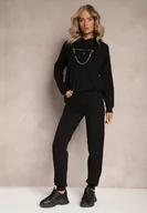 Dresy damskie - Czarny Komplet Dresowy z Bawełny Epique - miniaturka - grafika 1