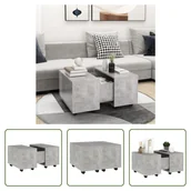 Ławy i stoliki kawowe - The Living Store stolik kawowy betonowy szary 60x60x38 cm materiał drewnopochodny - miniaturka - grafika 1