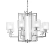 Lampy sufitowe - NOWOCZESNA LAMPA WISZĄCA CHROMOWANA MANHATTAN W8 - miniaturka - grafika 1