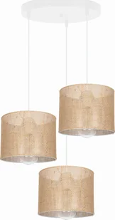 Lampa wisząca Solar Lampa wisząca plafon żyrandol BOHO len 3 żarówki biała - Lampy sufitowe - miniaturka - grafika 1