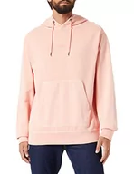 Bluzy męskie - BOSS Męska bluza z kapturem Wefadehoody barwiona na kawałki z bawełny Terry z tonalnym logo, Light/Pastel Red, 5XL - miniaturka - grafika 1