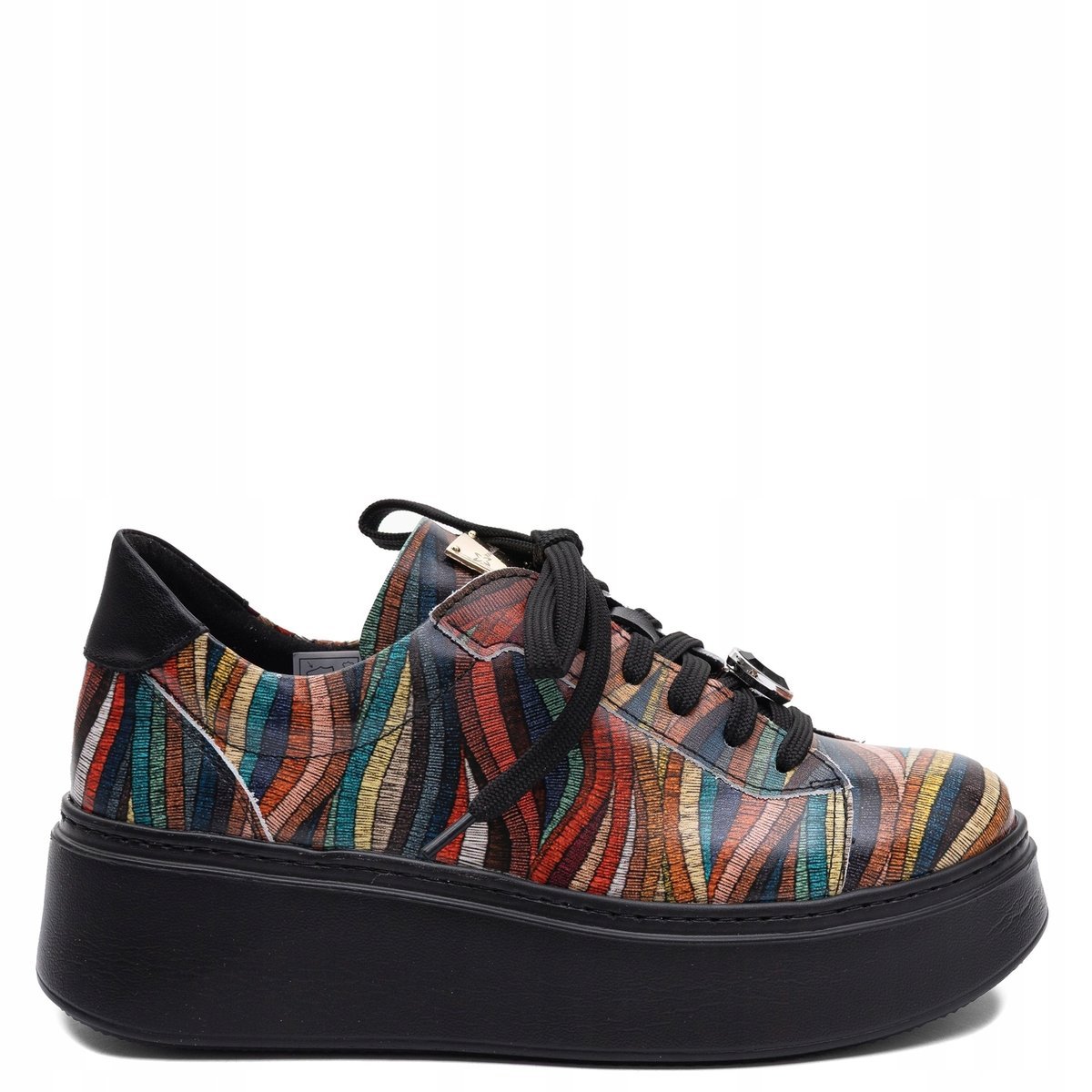 Maciejka Skórzane Sneakersy Na Platformie Wielokolorowe 6191W-12/00-8 r.39