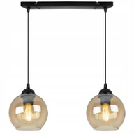 Lampy sufitowe - Lampa Sufitowa Wisząca Żyrandol Szklane Kule Czarna Listwa Nad Stół Wyspę - miniaturka - grafika 1