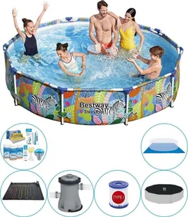 Bestway Steel Pro 305x66 cm Animals Round - komfortowy pakiet na basen - Baseny ogrodowe - miniaturka - grafika 1