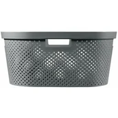 Kosze na bieliznę - Curver Kosz na pranie do magla Infinity 40L ciemno-szary Recycled 245675 - miniaturka - grafika 1