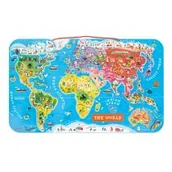 Puzzle - Janod Puzzle magnetyczne Mapa świata - miniaturka - grafika 1