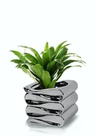 Donice - Ceramiczna Osłonka Na Doniczkę Srebrna Glamour - miniaturka - grafika 1