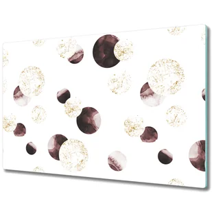 Dekoracyjna Deska Kuchenna ze Szkła - Nowoczesne geometryczne koła złote i brązowe - 80x52 cm - Deski do krojenia Dekoracyjna Deska Kuchenna ze Szkła - Nowoczesne geometryczne koła złote i brązowe - 80x52 cm - Deski do krojenia - miniaturka - grafika 1