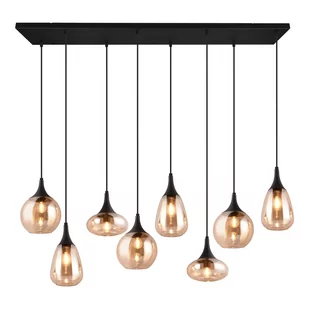 Czarna/pomarańczowa lampa wisząca ze szklanym kloszem Lumina – Trio - Lampy sufitowe - miniaturka - grafika 2