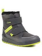 Buty dla chłopców - Clarks Śniegowce Jumper Jump K 261535787 Szary - miniaturka - grafika 1