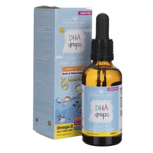 Natures Aid Aid DHA dla dzieci w kroplach o smaku cytrynowym - 50 ml NAID138510 - Suplementy naturalne - miniaturka - grafika 1