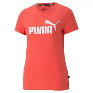 Koszulki sportowe damskie - Koszulka damska Puma ESS Logo Heather Tee czerwona - grafika 1