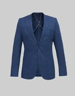 Marynarki męskie - Męska marynarka casual almese niebieski slim fit - miniaturka - grafika 1