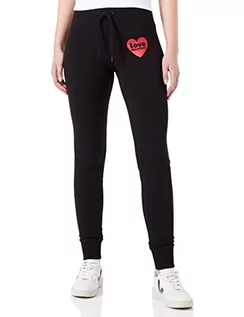 Spodnie damskie - Love Moschino Slim Fit Jogger Spodnie Damskie Casual, Czarny, 38 - grafika 1