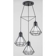 Lampy sufitowe - Alfa Sosnowscy Loftowa lampa wisząca KORD 3x E27 wys. 90cm czarny 62134 - miniaturka - grafika 1