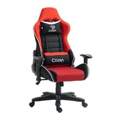 Fotele gamingowe - Cobra Rebel CR200 Gamingowy do 130kg Tkanina Czerwono-czarny - miniaturka - grafika 1