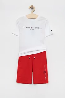 Dresy i komplety dla chłopców - Tommy Hilfiger komplet bawełniany dziecięcy kolor czerwony - grafika 1