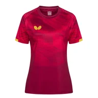 Koszulki sportowe damskie - Koszulka damska Butterfly Shirt Puro Lady Berry/Gold L - miniaturka - grafika 1