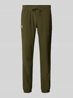 Spodnie sportowe męskie - Spodnie dresowe z elastycznym ściągaczem - miniaturka - grafika 1