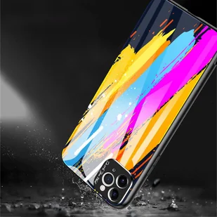 Color Glass Case etui pokrowiec nakładka ze szkła hartowanego z osłoną na aparat iPhone 11 Pro Max pattern 2 - Etui i futerały do telefonów - miniaturka - grafika 10