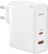 Ładowarki do telefonów - Baseus GaN5 Pro szybka uniwersalna ładowarka sieciowa GaN USB Typ C / USB 100W PD3.0, QC4.0+, AFC biały (CCGP090202) - miniaturka - grafika 1