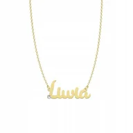 Naszyjniki - Pozłacany Naszyjnik z imieniem LIWIA Dedykacja - miniaturka - grafika 1