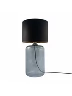 Lampy stojące - Zuma Line Szklana LAMPA stołowa AMARSA 5511BKGO abażurowa LAMPKA stojąca czarna grafitowa 5511BKGO - miniaturka - grafika 1