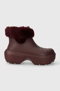 Crocs śniegowce Stomp Lined Boot kolor bordowy 208718 - Śniegowce damskie - miniaturka - grafika 1