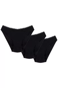 Wol-Bar Soft Cute 3-pak czarny S Majtki figi - Majtki damskie - miniaturka - grafika 1