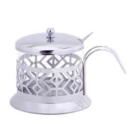 Cukiernice - Kamille Cukiernica ze szkła i stali z łyżeczką 200ml 7007 - miniaturka - grafika 1