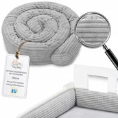 Kołdry i poduszki dla dzieci - Poduszka do spania na boku 150 cm bawełna - poduszka długa wałek do spania pod kark szary - miniaturka - grafika 1