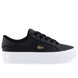 Buty sportowe damskie - Buty Lacoste Ziane Platform Leather 745CFA0013-312 - czarne - grafika 1