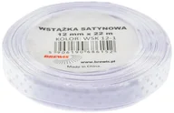 Pasmanteria - Brewis Wstążka dekoracyjna kropki 12mmx22m biała - miniaturka - grafika 1