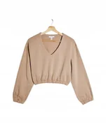Bluzy damskie - TOPSHOP BLUZA DAMSKA BRĄZOWA PETITE BASIC 44 RNC - miniaturka - grafika 1