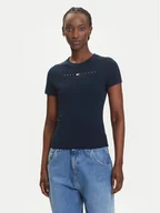 Koszulki i topy damskie - Tommy Jeans T-Shirt Linear DW0DW21422 Granatowy Slim Fit - miniaturka - grafika 1