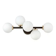 Lampy ścienne - Lumina Deco LAMPA ŚCIENNA KINKIET NOWOCZESNY CZARNO-ZŁOTY MARSIADA W5 LDW 6033-5 (BK+FGD) - miniaturka - grafika 1