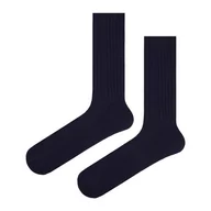 Skarpetki męskie - Skarpety wełniane grube granatowe w prążek EM 4 - EM Men's Accessories - miniaturka - grafika 1