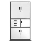 Szafy biurowe - JAN NOWAK model FILIP II biurowa szafa metalowa z sejfem na akta i dokumenty - miniaturka - grafika 1