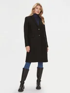 Płaszcze damskie - Tommy Hilfiger Płaszcz wełniany WW0WW39753 Czarny Regular Fit - miniaturka - grafika 1