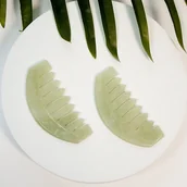 Masażery - Grzebień do masowania głowy pełny władzy, płodności i równowagi Zielony Jadeit - miniaturka - grafika 1