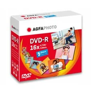 Nośniki danych - AgfaPhoto 1x5 DVD-R 4,7GB 16x Speed Jewel Case 410005 - miniaturka - grafika 1